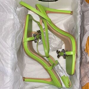 Fashion Nova Green Heels with gems